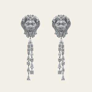 Chanel Lion Royal Earrings in White Gold and Diamonds J60875