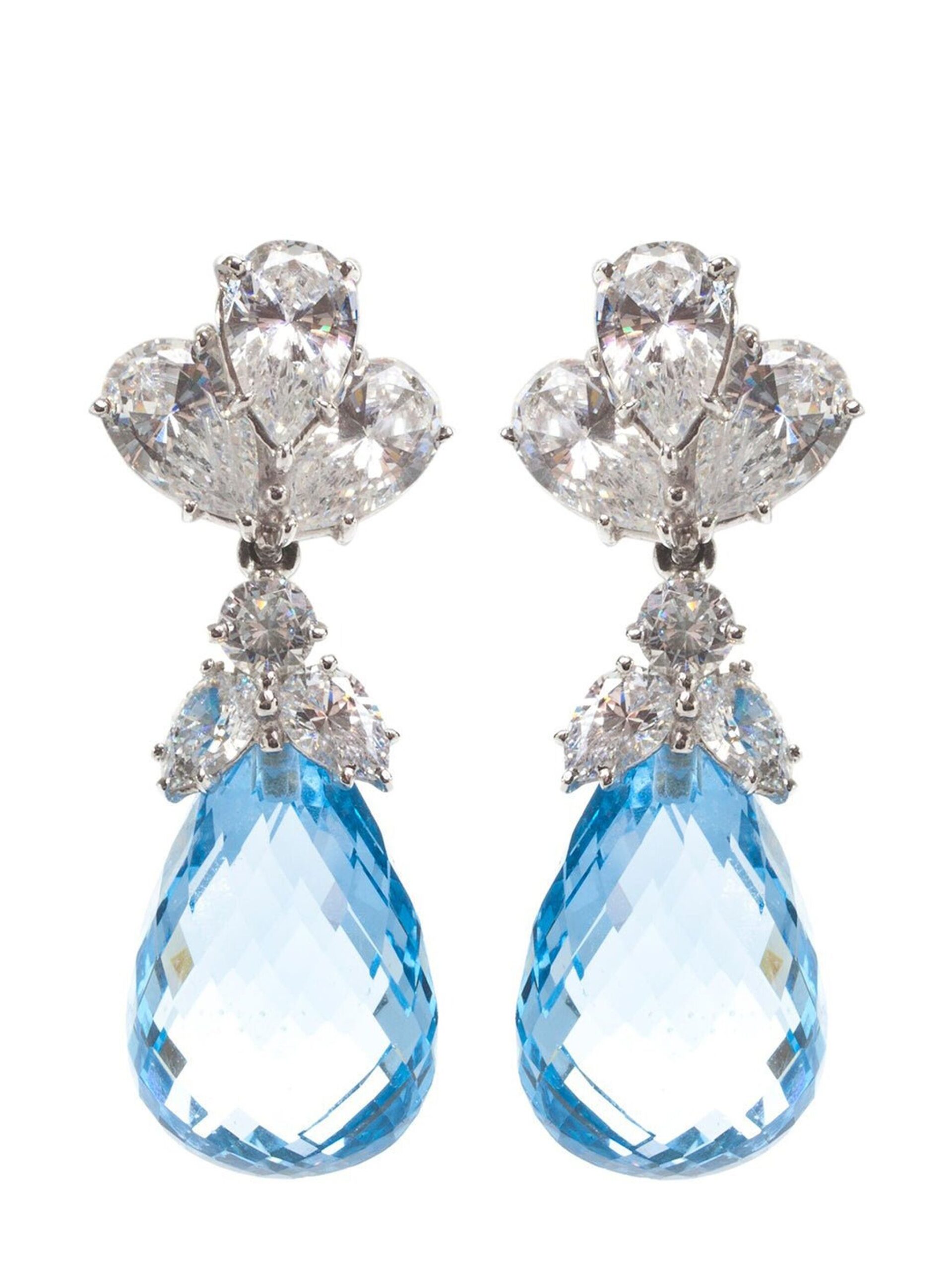 Fantasia by Deserio AQUA BRIOLETTE DROP EARRING