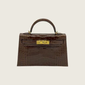 Hermès Kelly II Sellier Mini 20 Missi Alligator Miel Brown Gold Hardware